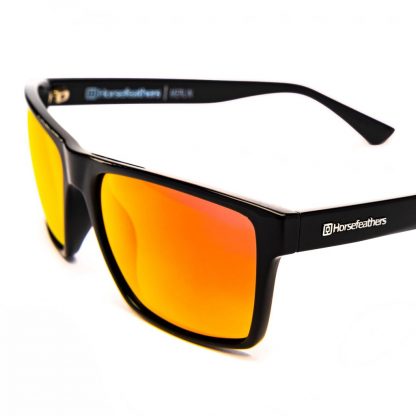 Horsefeathers sluneční brýle Merlin gloss black/mirror red polarized