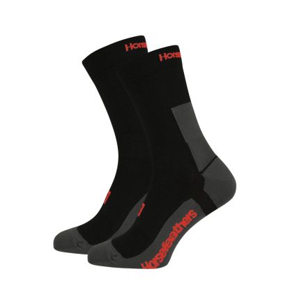 Horsefeathers ponožky Cadence long black/red