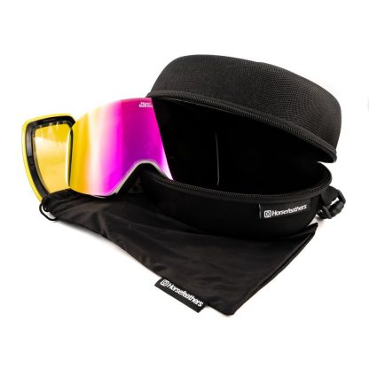 Snowboardové brýle Horsefeathers Colt white/mirror pink