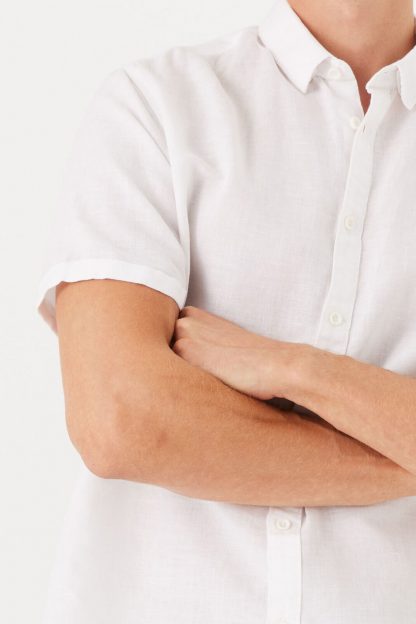 Pánská bílá lněná košile Garcia jeans Z1171