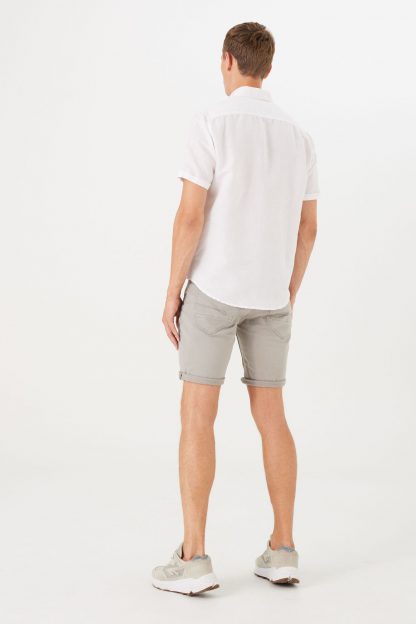 Pánská bílá lněná košile Garcia jeans Z1171