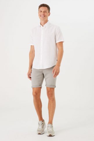 Pánská bílá lněná košile Garcia jeans Z1171