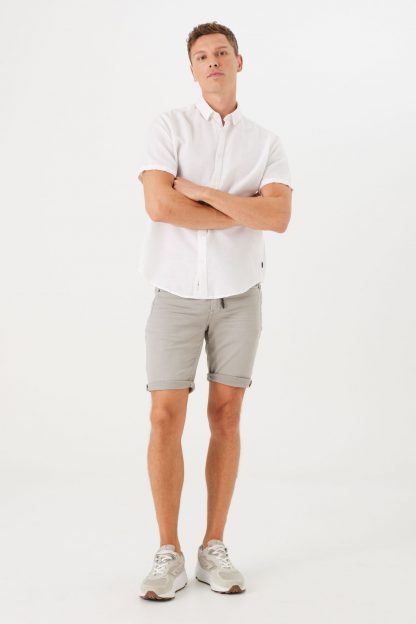 Pánská bílá lněná košile Garcia jeans Z1171