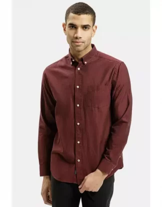 Pánská košile Cross jeans vínová 35253