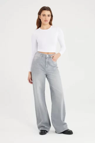 Dámské široké rifle C.O.J. jeans Maria GREY VT