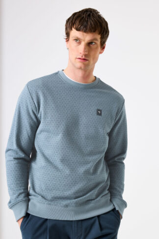 Pánská mikina přes hlavu Garcia jeans modrá s potiskem