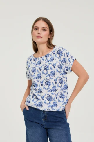 Dámská vzorovaná halenka Moodo L-KO-4920 off white