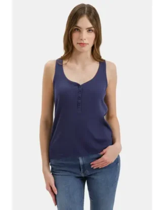 Dámské žebrované tílko Cross jeans šedá, modrá 56265
