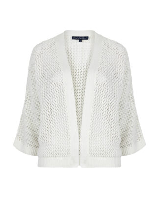 Dámský cardigan red Button Pointelle white
