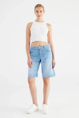 Dámské široké riflové kraťasy C.O.J. jeans Harper light blue
