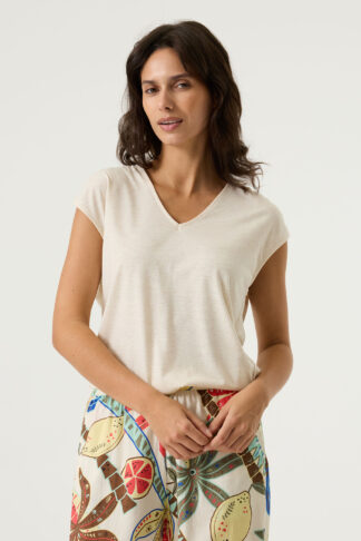 Dámské béžové triko Garcia jeans R2602058